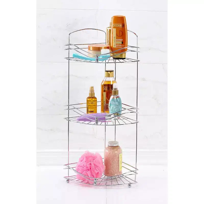 Étagère d'angle à 3 niveaux Ocean Chrome - Bath Bliss