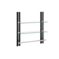 Organize It All Two Tier Deluxe Wood Glass Shelf with Towel Bar Brown : Microfiber, Machine Washable, Non-Slip Backing