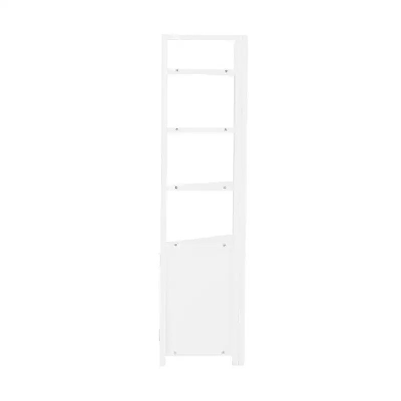 Meuble de rangement d'angle Dover avec deux portes et étagères ouvertes Blanc - Alaterre Furniture