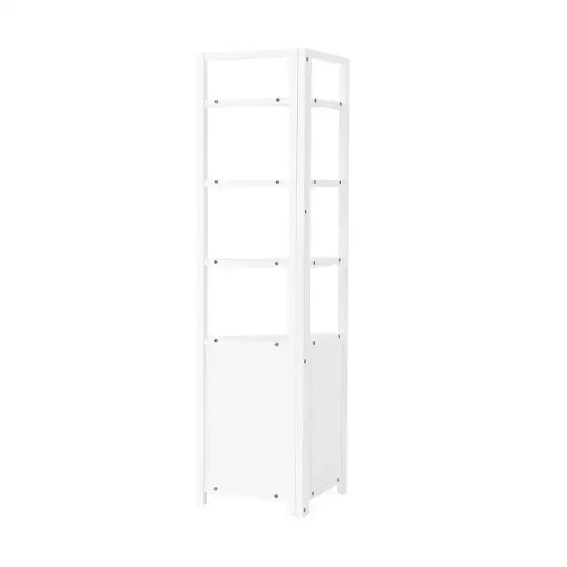 Meuble de rangement d'angle Dover avec deux portes et étagères ouvertes Blanc - Alaterre Furniture