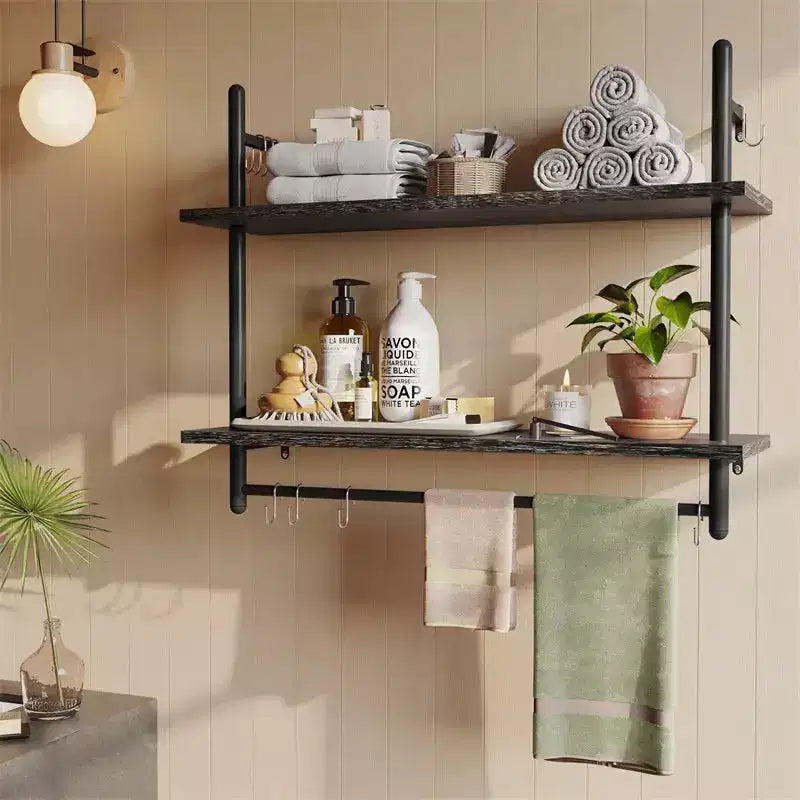 Étagère murale à 2 niveaux pour livres, plantes, boulangerie