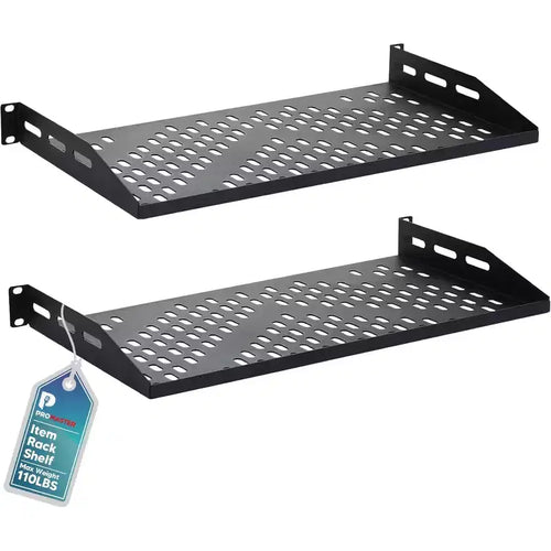 1U Server Rack Shelf, Universal Device Server Rack Mounting Tray 2 PCS Pack (1/b)