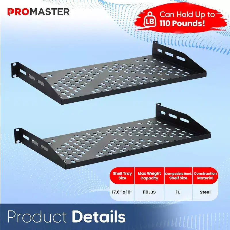 Étagère pour rack de serveur 1U, Plateau de montage universel pour rack de serveur, paquet de 2 (1/b)
