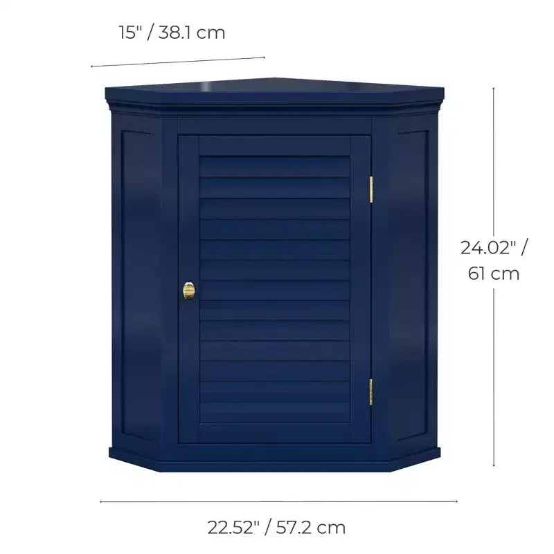 Armoire d'angle murale amovible Teamson Home Glancy à deux portes, vert sauge