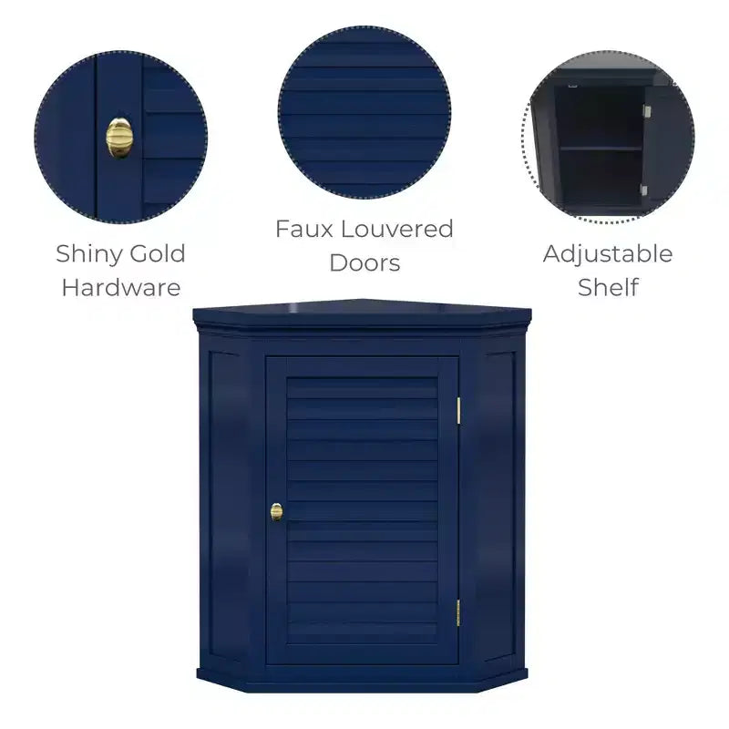 Armoire d'angle murale amovible Teamson Home Glancy à deux portes, vert sauge