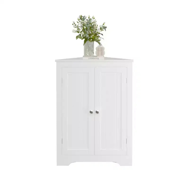 sumyeg Corner Cabinet with 2 Doors and Adjustable Shelves for Home Storage