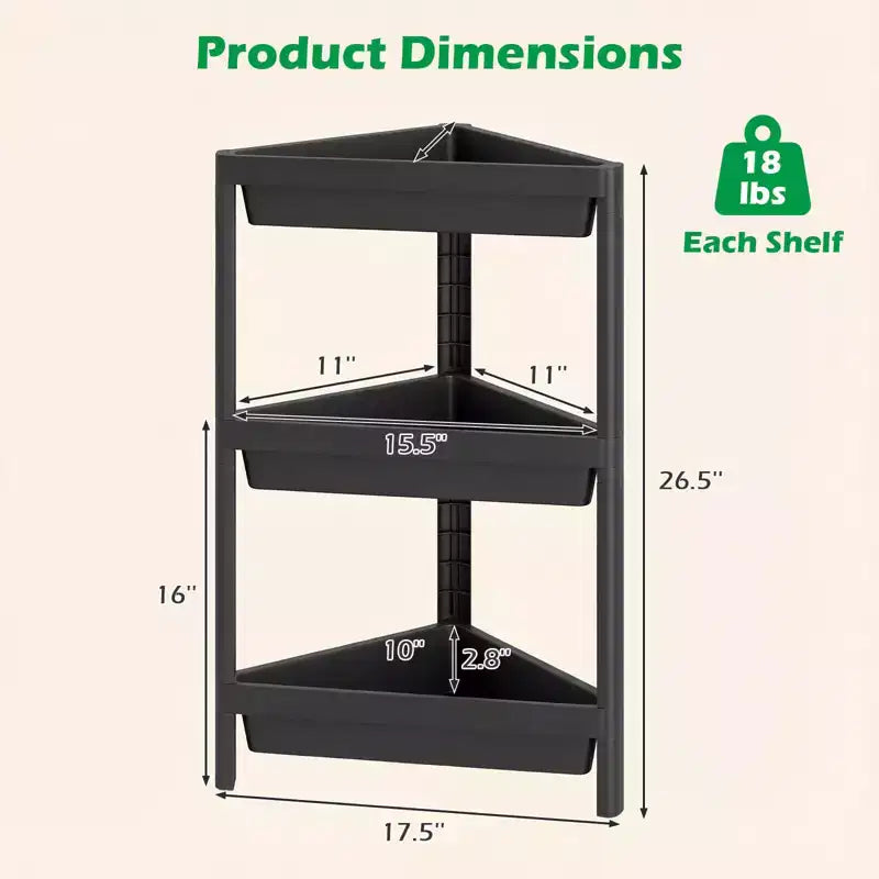Costway Lot de 2 étagères à 3 niveaux avec design détachable et trous de drainage Rangement autoportant