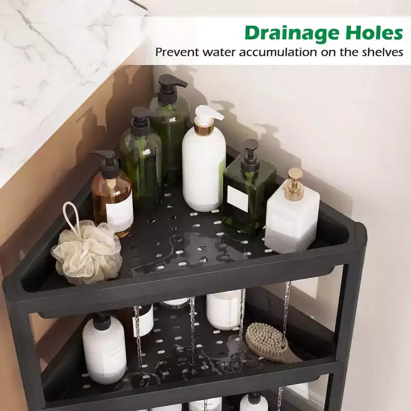 Costway Lot de 2 étagères à 3 niveaux avec design détachable et trous de drainage Rangement autoportant