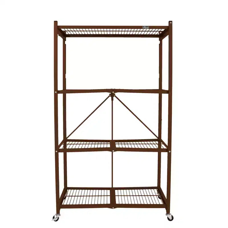 Étagère de rangement pliable polyvalente à 4 niveaux sur roulettes, fournie avec 4 tapis de protection imperméables magnétiques pour étagères en fil métallique, gris