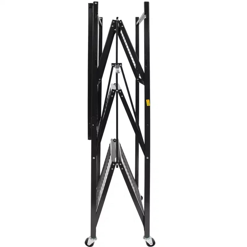 Étagère de rangement pliable polyvalente à 4 niveaux sur roulettes, fournie avec 4 tapis de protection imperméables magnétiques pour étagères en fil métallique, gris