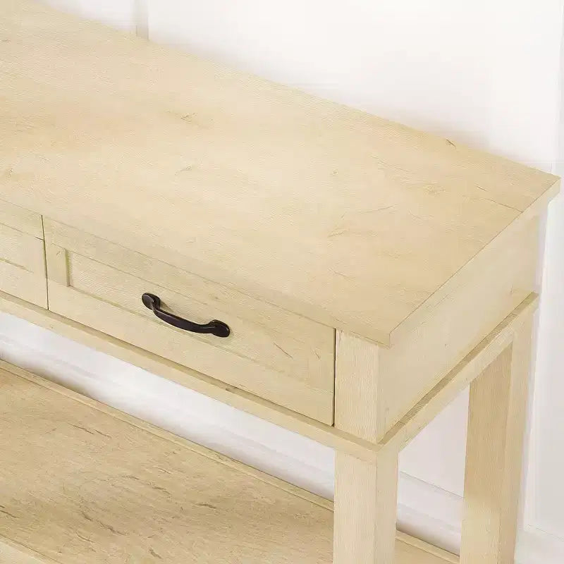 Console de ferme avec 3 tiroirs et étagère de rangement ouverte Table de canapé en bois à 2 niveaux Idéale pour l'entrée, le salon, le couloir ou le hall d'entrée