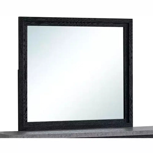 Miroir de commode noir à cadre en bois rectangulaire de 41 po L x 37 po H