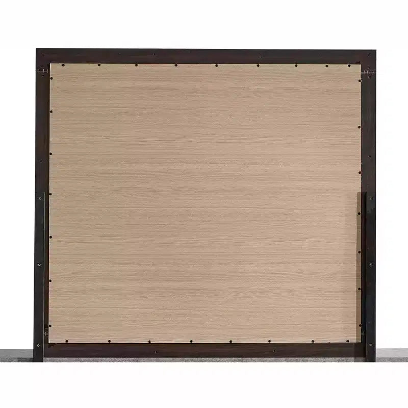 Miroir de commode noir à cadre en bois rectangulaire de 41 po L x 37 po H