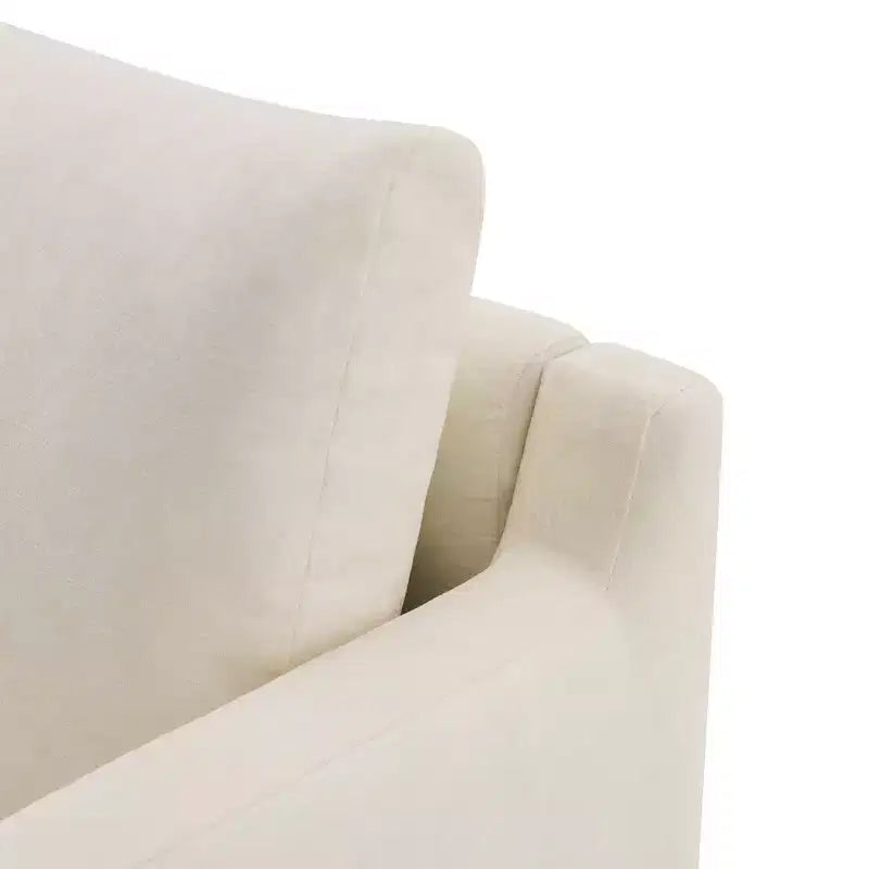 Fauteuil d'appoint minimaliste moderne avec cadre en bois massif ergonomique pour salon, coussins moelleux et design spacieux