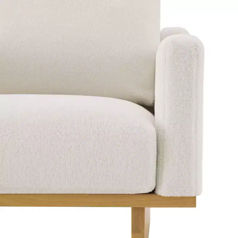 Fauteuil d'appoint minimaliste moderne avec cadre en bois massif ergonomique pour salon, coussins moelleux et design spacieux
