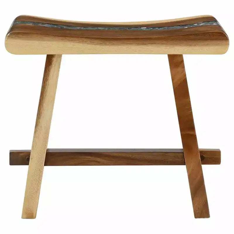 Tabouret de douche en bois de suar massif naturel 50 x 30 x 44 cm