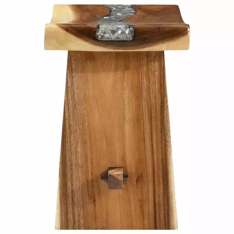 Tabouret de douche en bois de suar massif naturel 50 x 30 x 44 cm