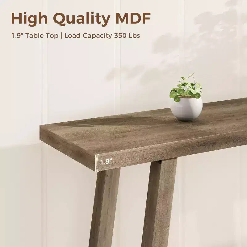 Table console de ferme extra longue de 71", table de canapé rectangulaire marron à 2 niveaux pour entrée, meuble d'appoint robuste en bois pour salon et couloir
