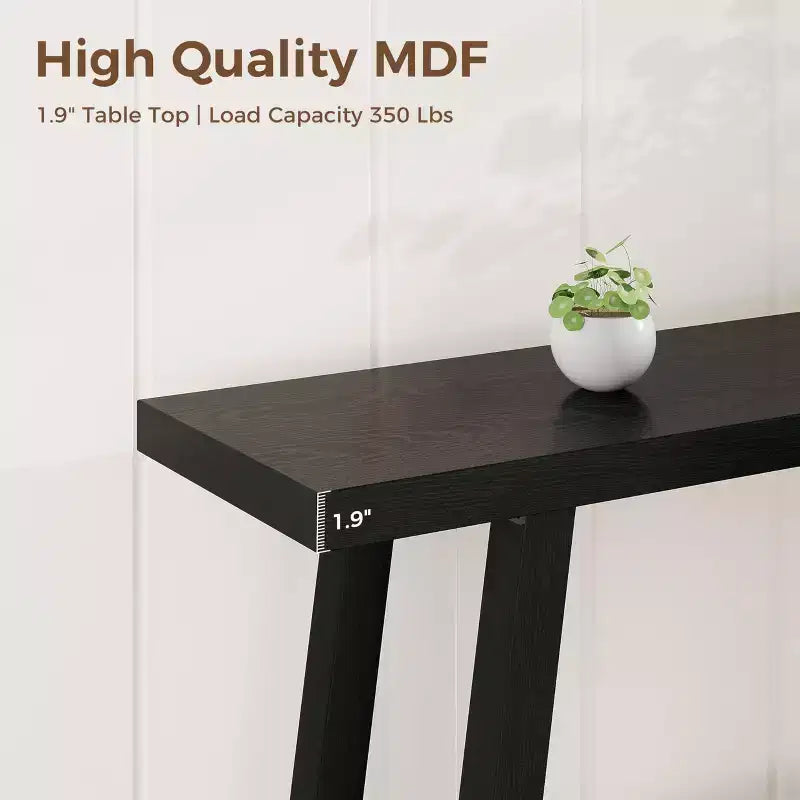 Table console de ferme extra longue de 71", table de canapé rectangulaire marron à 2 niveaux pour entrée, meuble d'appoint robuste en bois pour salon et couloir