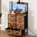 Commode avec 11 tiroirs en tissu, organisateur de rangement industriel, conception anti-basculement, pour chambre à coucher, salon