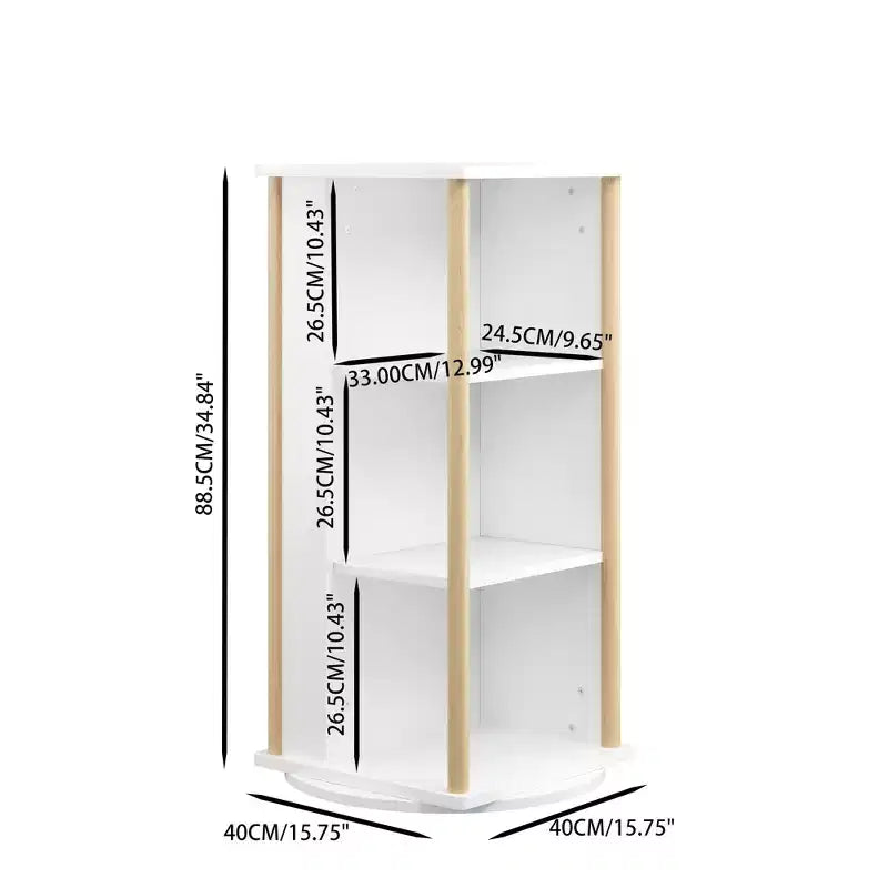 Bibliothèque rotative à 360° pour enfants avec tableau, étagère à livres rotative en bois à 3 niveaux et organiseur de jouets pour chambre de bébé et salle de jeux