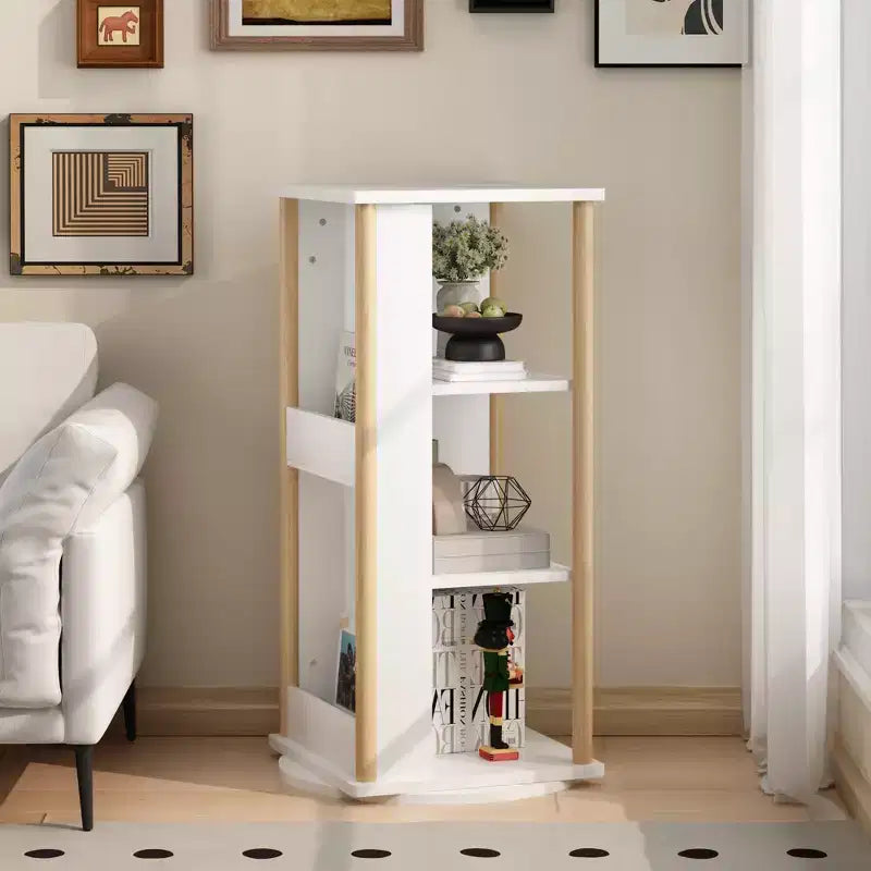 Bibliothèque rotative à 360° pour enfants avec tableau, étagère à livres rotative en bois à 3 niveaux et organiseur de jouets pour chambre de bébé et salle de jeux