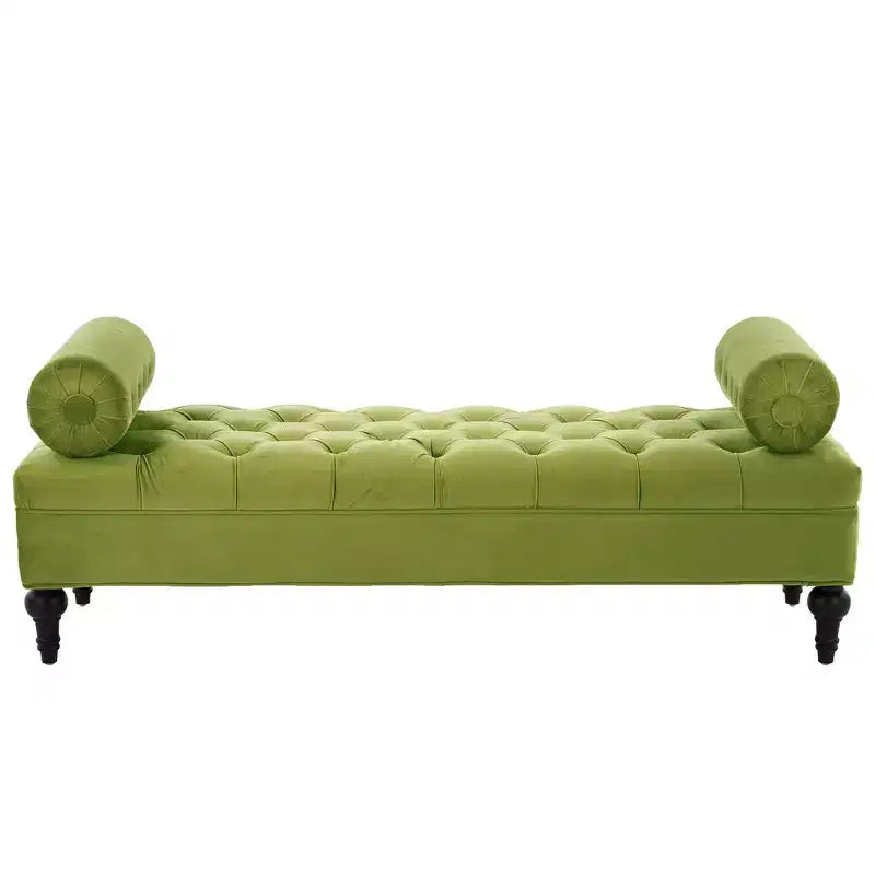 Banc de bout de lit, banc capitonné en velours, pouf de chambre à coucher, banc d'entrée de placard avec 2 oreillers détachables