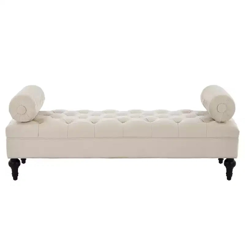 Banc de bout de lit, banc capitonné en velours, pouf de chambre à coucher, banc d'entrée de placard avec 2 oreillers détachables