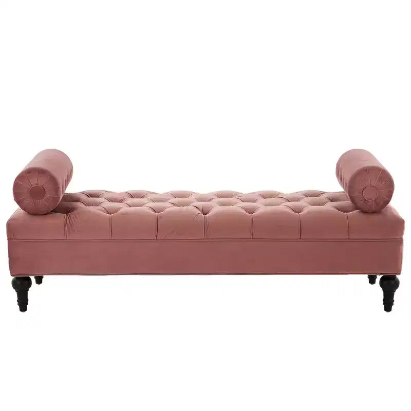 Banc de bout de lit, banc capitonné en velours, pouf de chambre à coucher, banc d'entrée de placard avec 2 oreillers détachables