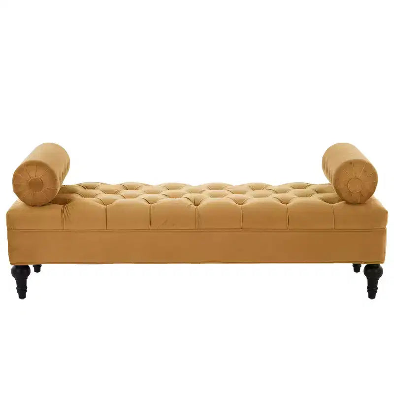 Banc de bout de lit, banc capitonné en velours, pouf de chambre à coucher, banc d'entrée de placard avec 2 oreillers détachables