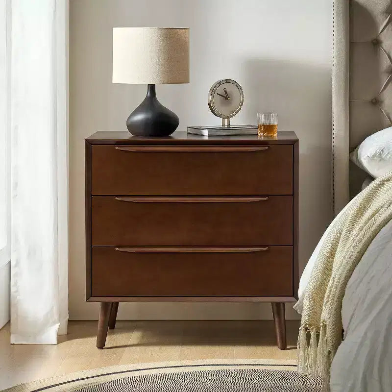 Commode d'appoint à 3 tiroirs, noire