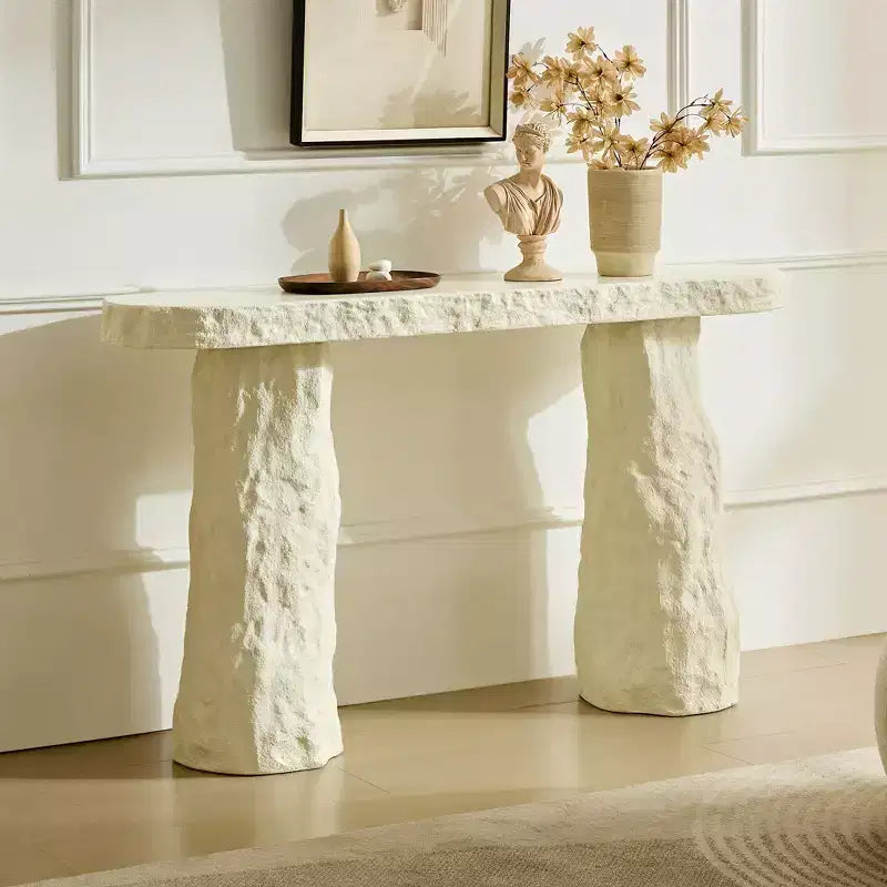 53.94 Table console en fibre de verre moderne avec pieds irréguliers