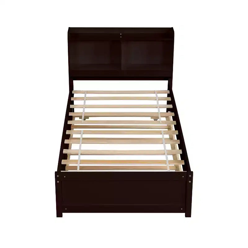 Cadre de lit simple Rangement sous le lit Pas besoin de sommier Design silencieux