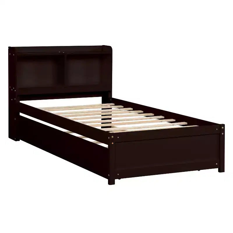 Cadre de lit simple Rangement sous le lit Pas besoin de sommier Design silencieux