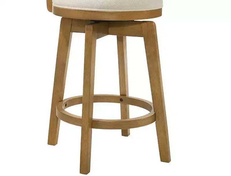 Tabouret de bar rembourré réglable en hauteur avec assise pivotante et repose-pieds