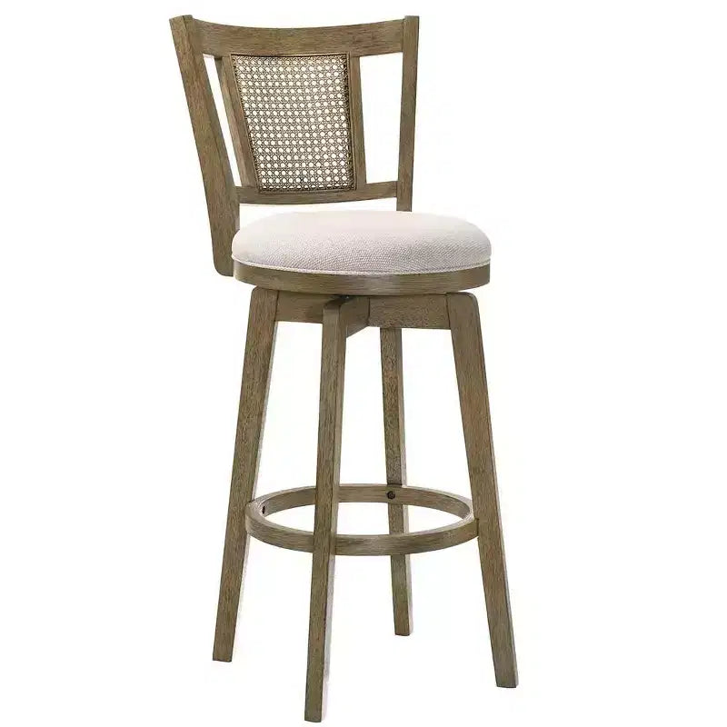 Tabouret de bar rembourré réglable en hauteur avec assise pivotante et repose-pieds