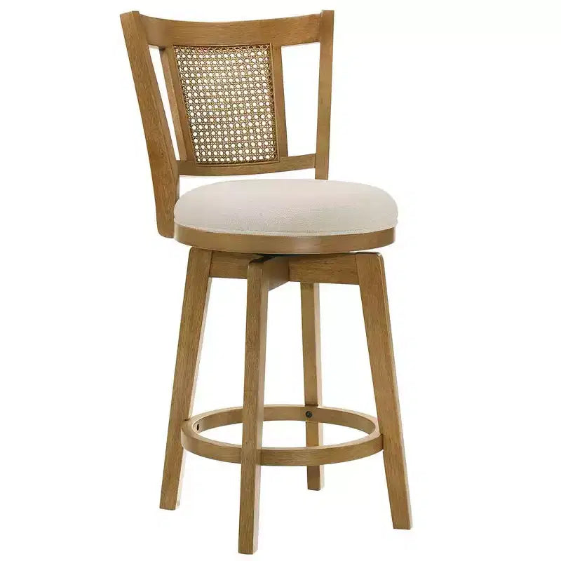 Tabouret de bar rembourré réglable en hauteur avec assise pivotante et repose-pieds