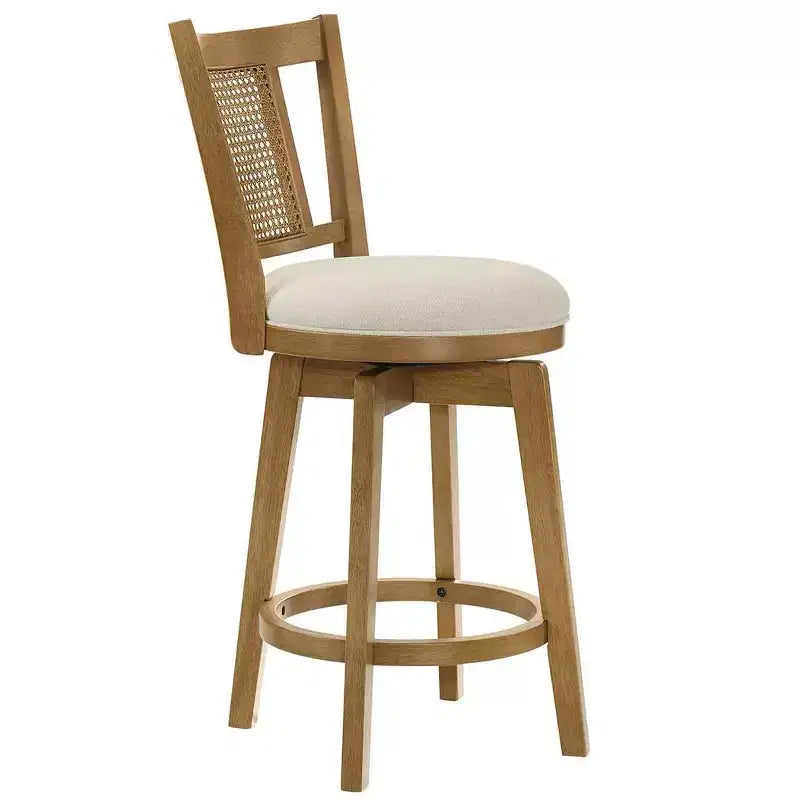 Tabouret de bar rembourré réglable en hauteur avec assise pivotante et repose-pieds