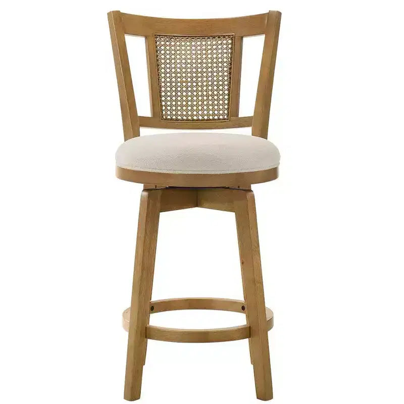 Tabouret de bar rembourré réglable en hauteur avec assise pivotante et repose-pieds