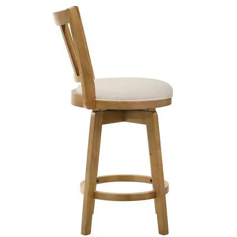 Tabouret de bar rembourré réglable en hauteur avec assise pivotante et repose-pieds