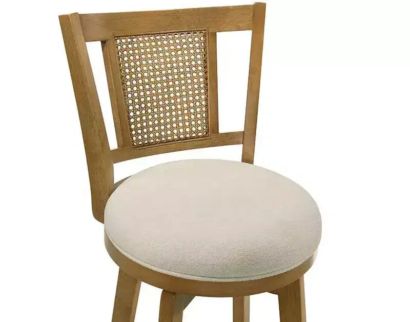 Tabouret de bar rembourré réglable en hauteur avec assise pivotante et repose-pieds