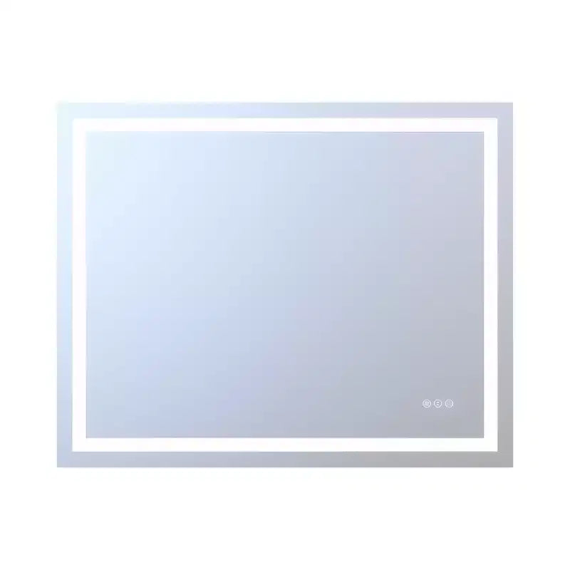 Miroir mural de salle de bain 40x32 avec 3 couleurs, miroir de courtoisie intelligent anti-buée en verre trempé homologué ETL