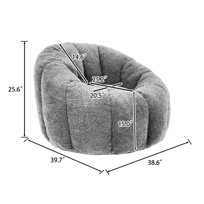 Fauteuil Teddy en tissu, fauteuil d'appoint moelleux avec assise profonde, canapé paresseux confortable et rembourré pour salon, chambre à coucher, coin lecture