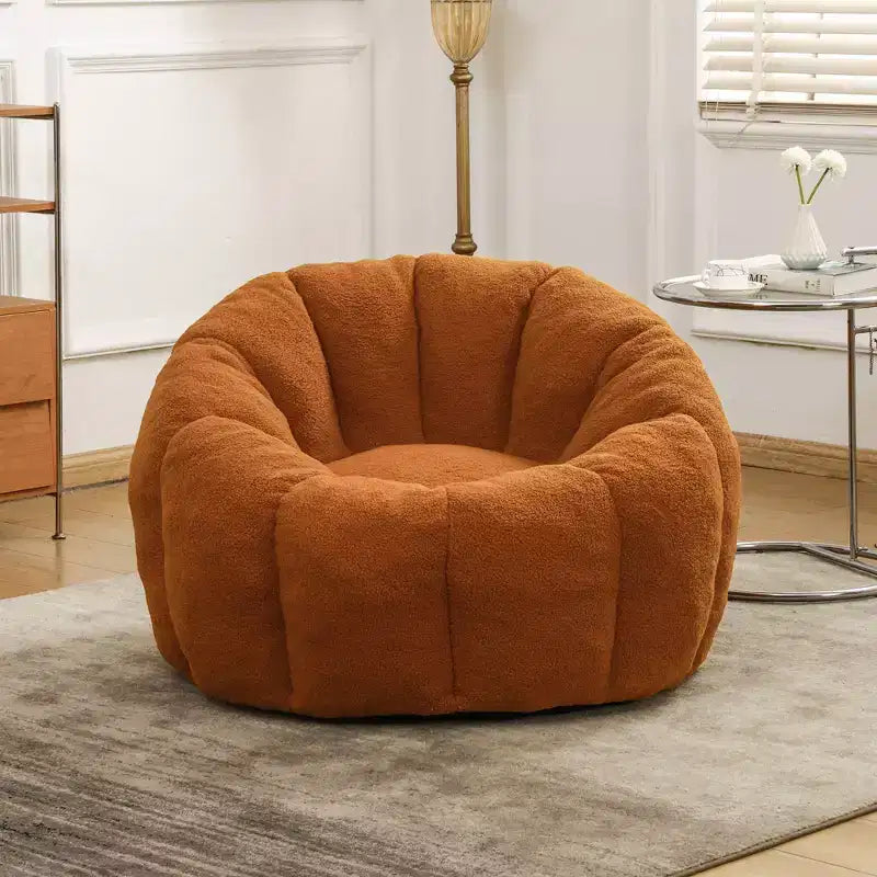 Fauteuil Teddy en tissu, fauteuil d'appoint moelleux avec assise profonde, canapé paresseux confortable et rembourré pour salon, chambre à coucher, coin lecture