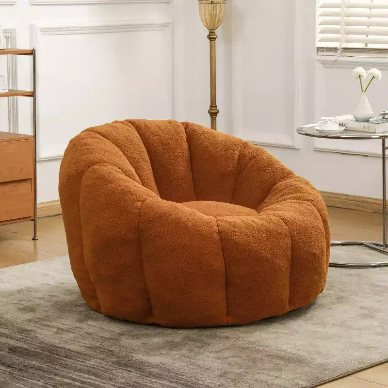 Fauteuil Teddy en tissu, fauteuil d'appoint moelleux avec assise profonde, canapé paresseux confortable et rembourré pour salon, chambre à coucher, coin lecture