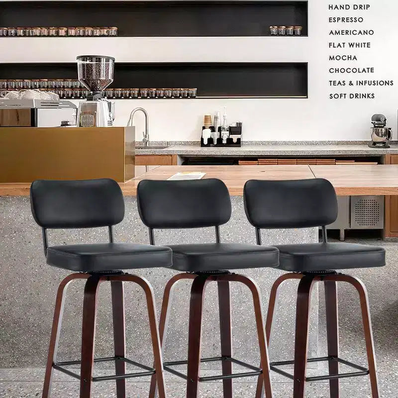 Tabourets de bar à hauteur de comptoir pivotants à 360°, ensemble de 2