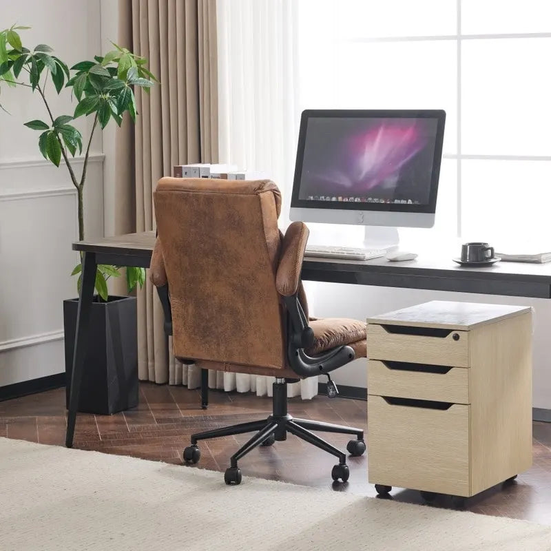 Chaise de bureau pivotante à dossier mi-hauteur 28W avec accoudoirs réglables - N/A
