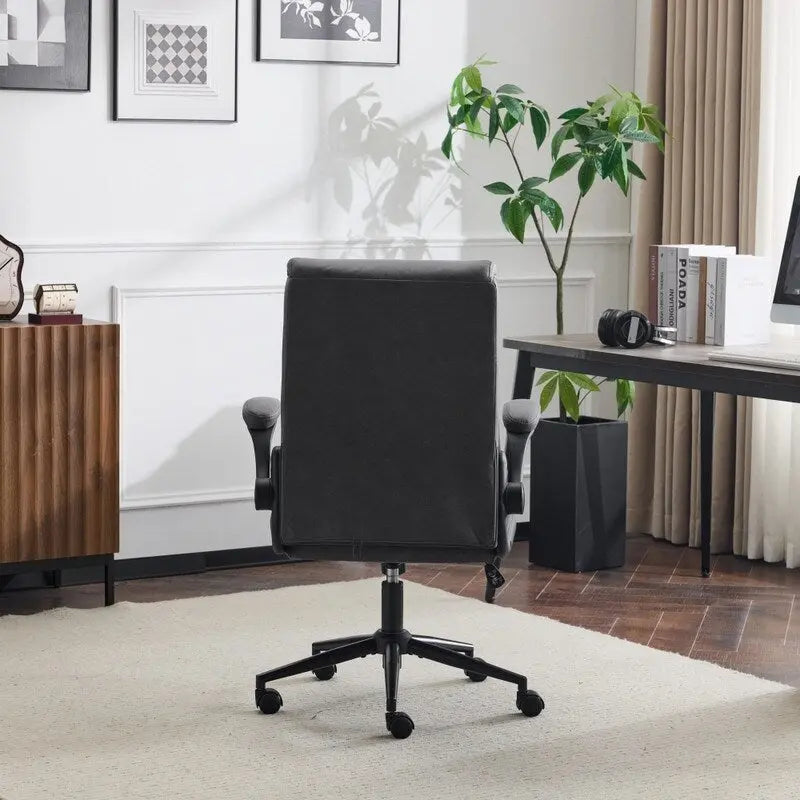 Chaise de bureau pivotante à dossier mi-hauteur 28W avec accoudoirs réglables - N/A