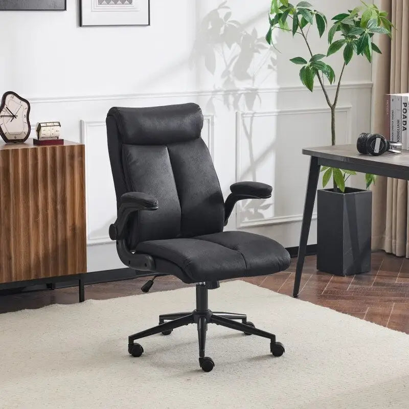 Chaise de bureau pivotante à dossier mi-hauteur 28W avec accoudoirs réglables - N/A