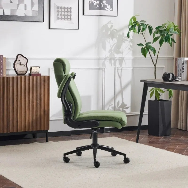 Chaise de bureau pivotante à dossier mi-hauteur 28W avec accoudoirs réglables - N/A